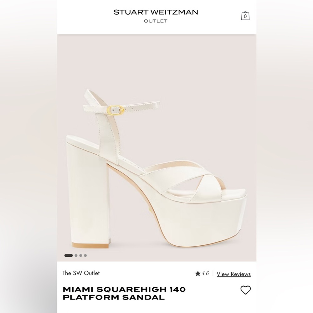 Stuart Weitzman Miami Squarehigh 140 Platform Sandal in Seashell